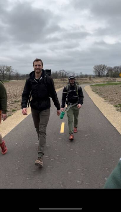 Two guys rucking in Madison, Wisconsin
