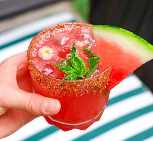 Refreshing and hydrating watermelon mock-tail