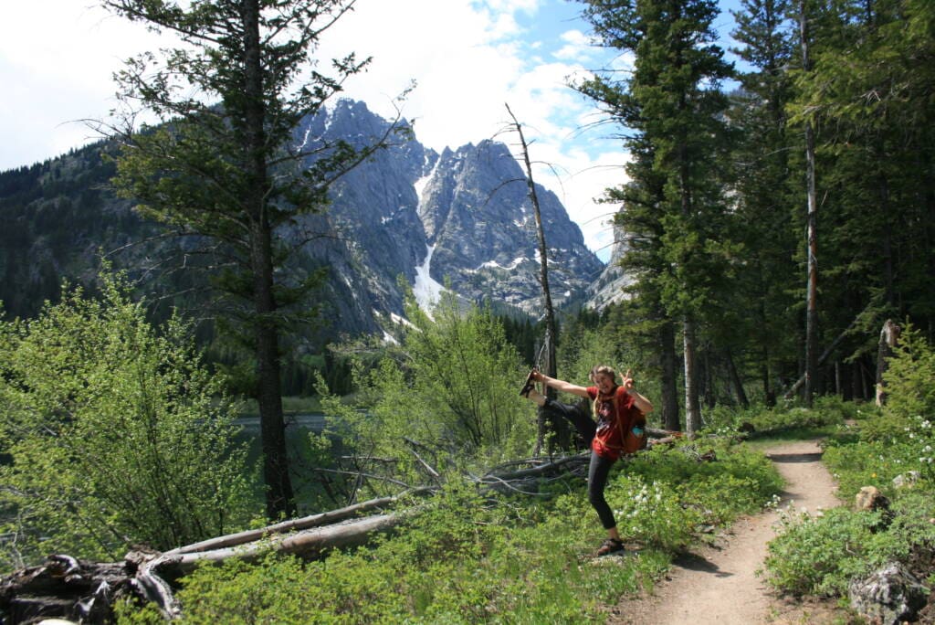 Tess on a trail to the summit while chasing fourteeners