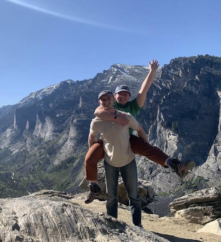 Eamon and his girlfriend on a climbing trip in the bitterroot national forest