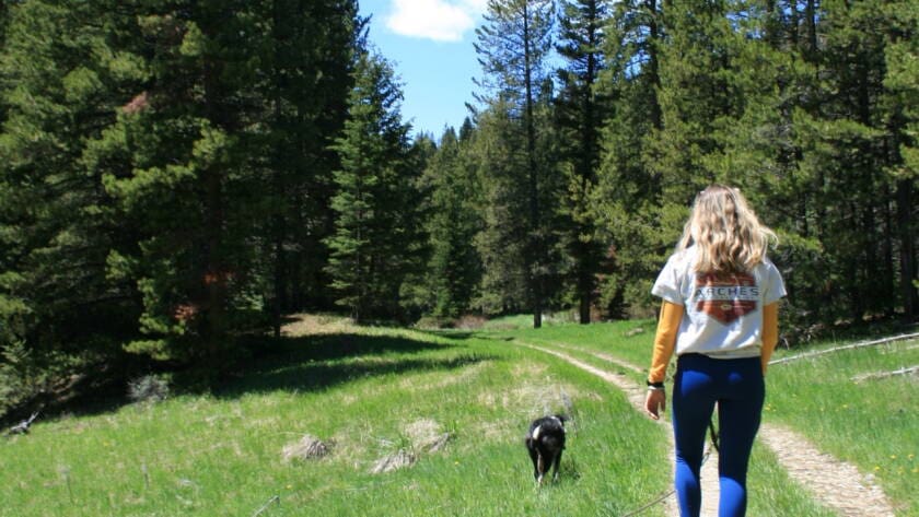 Tess hiking on mountain trails in colorado