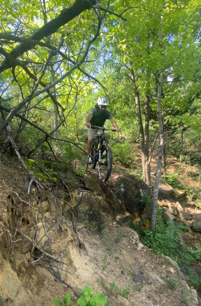 coach kubi doing some mountain bike training at quarry ridge in madison wisconsin