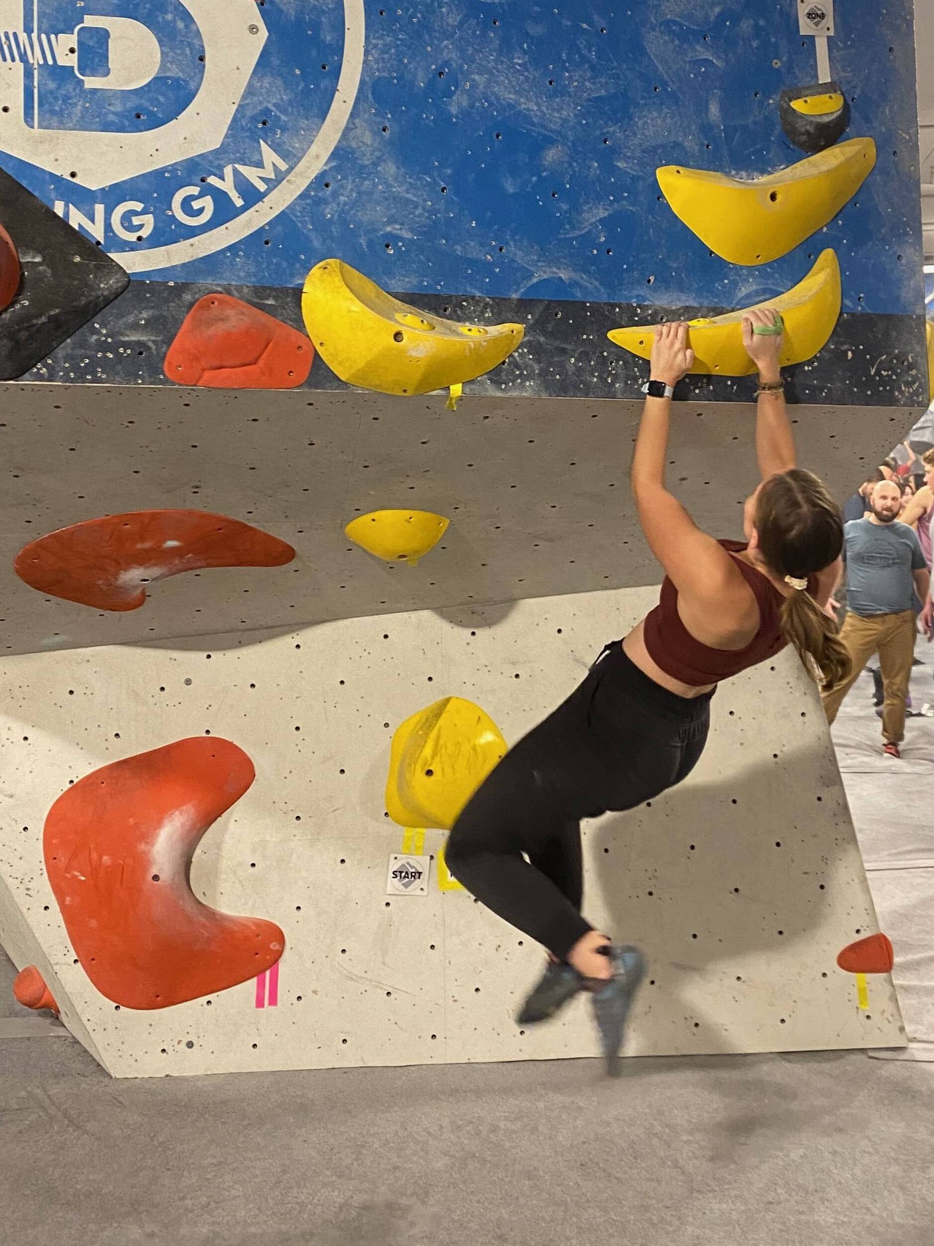 Megan competing in first climbing competition