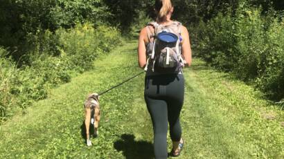 training heart rate zones - Courtney on a hike spending time in zone 2