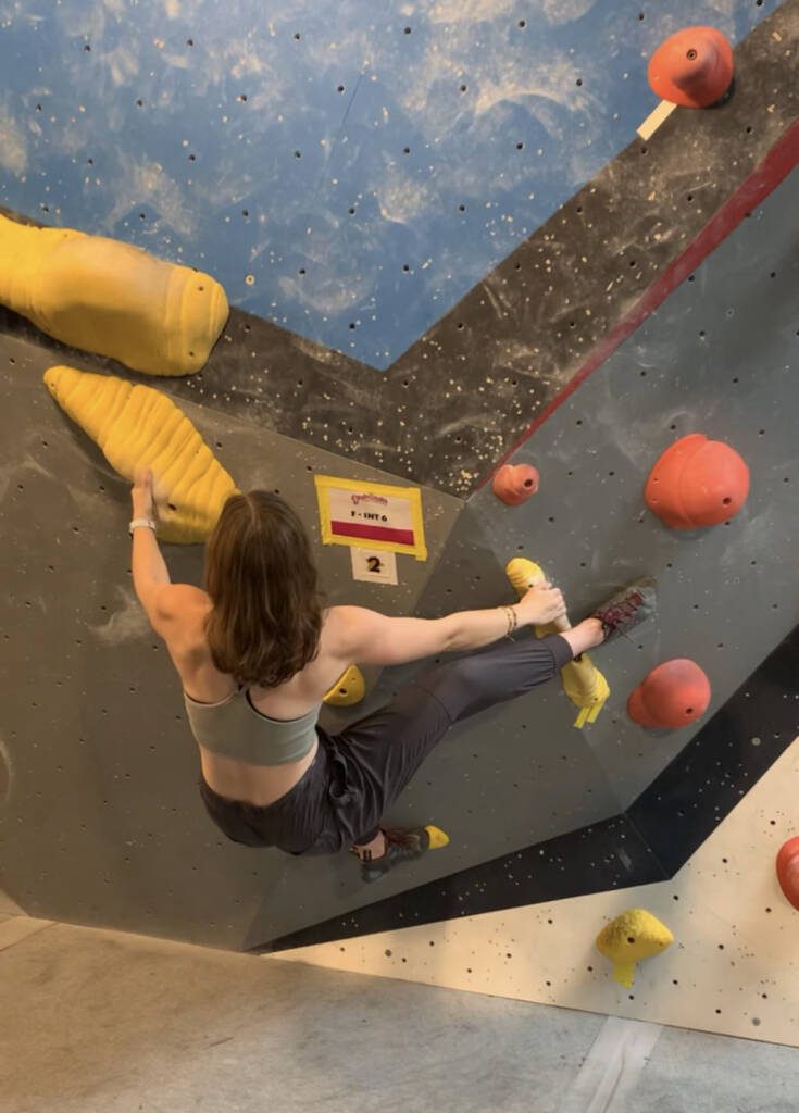 in action photo from bouldering competition 2023
