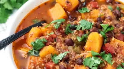 this butternut squash chili is a great post-workout meal for outdoor athletes