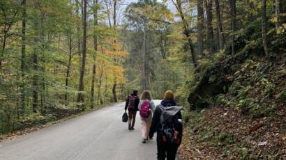 Approaching our last day of climbing at the Red River Gorge