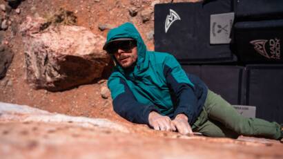 Coach Jolly learning new skills and rock climbing in vegas