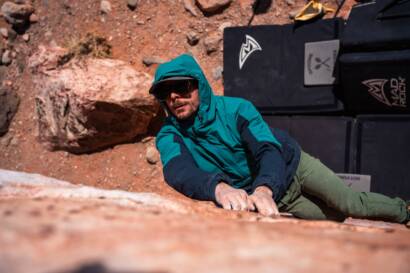 Coach Jolly learning new skills and rock climbing in vegas