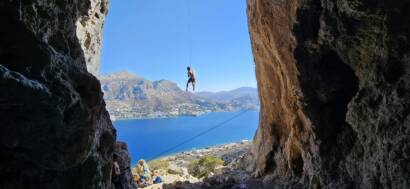 embracing the feeling of fear by rock climbing by the lake