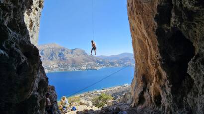 embracing the feeling of fear by rock climbing by the lake