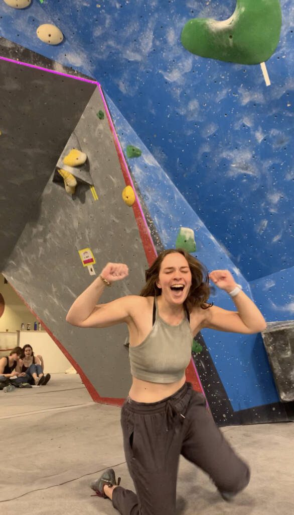 Summit member celebrating climbing wins and using the mentality of a professional