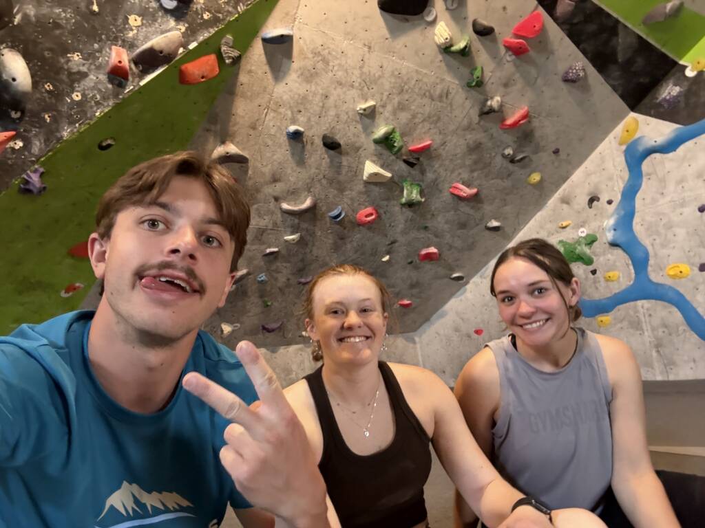Megan and friends at a climbing gym in Great Falls, Montana.