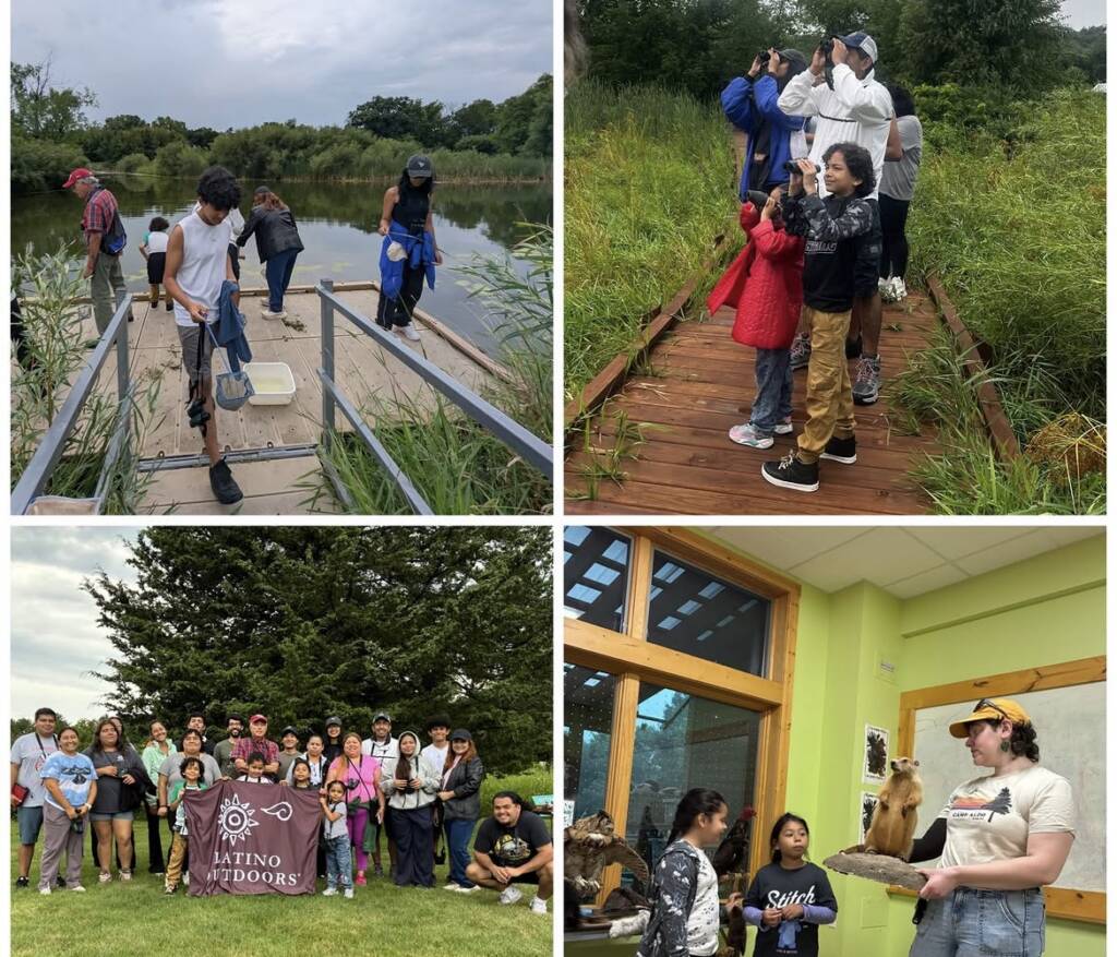 Latino Outdoors Wisconsin at the Aldo Leopold Nature Center bird watching and learning more about nature